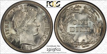 1916 10C Barber MS64