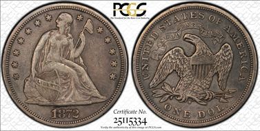1872-S $1 VF35