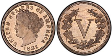 1881 5C J-1671 PR65CAM
