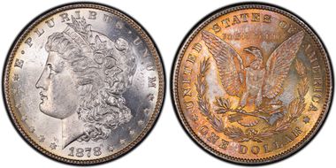 1878 8TF $1 VAM 22, Polished LIB MS62