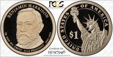 2012-S $1 Benjamin Harrison PR70DCAM