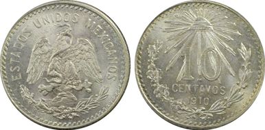 1910-M 10C KM-428  Ag MS65