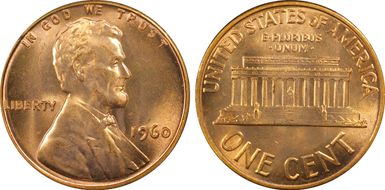 1960 1C Small Date MS66RD