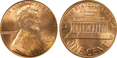1980-D 1C MS66RD
