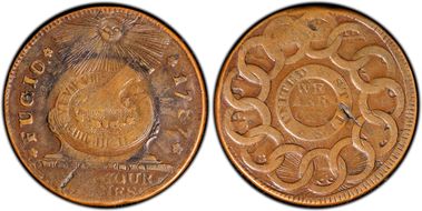 1787 Fugio 1C United States, 4 Cinq XF40BN