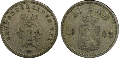 1903 10 Øre XF45