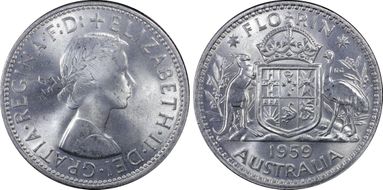 1959(m) Florin KM-60  Ag MS64