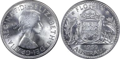 1959(m) Florin KM-60  Ag MS63