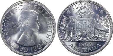 1960(m) Florin KM-60  Ag MS64