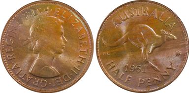 1961 Y. (p) 1/2D MS65RB