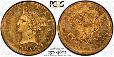1879-CC $10 AU58