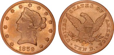 1859-O $10 XF45