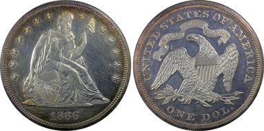 1866 $1 Motto PR63CAM