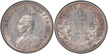 1906-A 1/2 Rup J-721 AU53