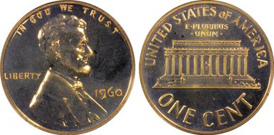 1960 1C Large Date PR66RD