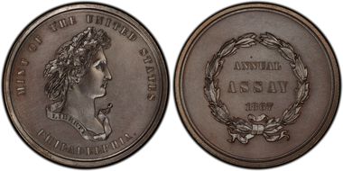 1867 AE Medal JK-AC-3, Longacre Pattern SP65BN