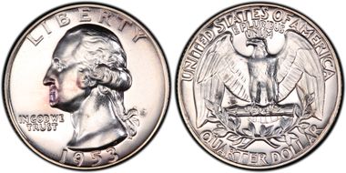 1953 25C Re-engraved TF, FS-901 PR65