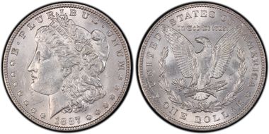 1887 $1 VAM 25A Donkey Tail MS62+