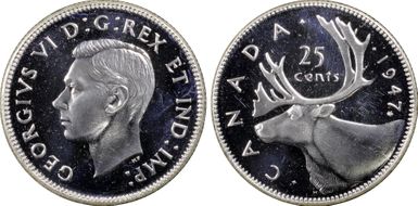 1947 25C Maple Leaf SP65