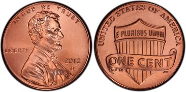 2012-D 1C Shield MS67RD