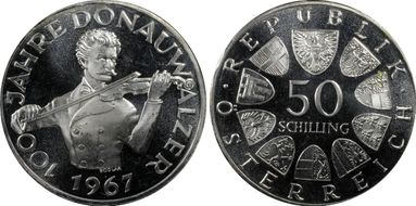 1967 50 Sch Blue Danube PR66CAM