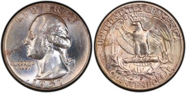 1957-D 25C Misplaced MM FS-501 MS64