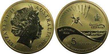 2006 $5 Commonwealth Games Queen's Baton Relay MS68