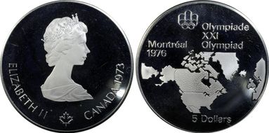 1973 $5 North American Map PR66DCAM