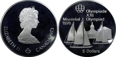 1973 $5 Sailboats PR68DCAM