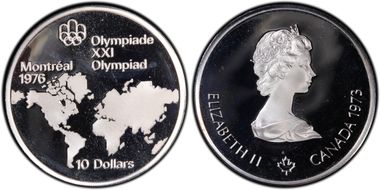 1973 $10 World Map PR67DCAM