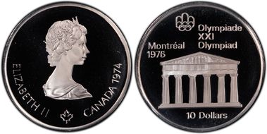 1974 $10 Temple of Zeus PR68DCAM