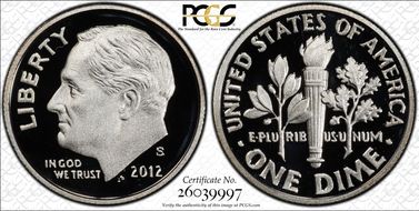 2012-S 10C Silver First Strike PR70DCAM