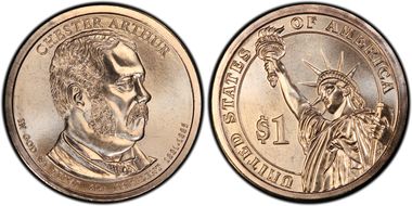 2012-P $1 Chester Arthur Position B MS66