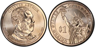 2012-P $1 Chester Arthur Position A MS67