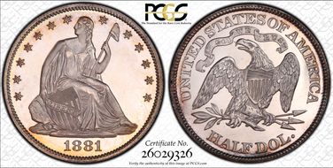 1881 50C PR66CAM
