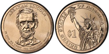 2010-P $1 Dbld Edge Let., Overlap Lincoln, Position B MS64