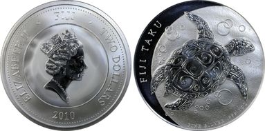 2010 $2 Hawksbill Turtle MS66