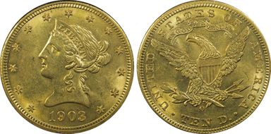 1903-O $10 AU58