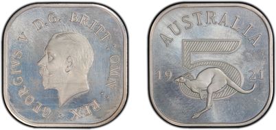 "1921" 5 Shil X#3 INA Retro Issue Fantasy Ag PR63CAM