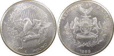 1969 £1 KM-6 Ag MS64