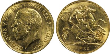 1911-P 1/2 Sov S-4008 MS62