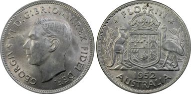 1952(m) Florin KM-48  Ag MS64