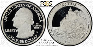 2012-S 25C Acadia NP - Silver PR70DCAM