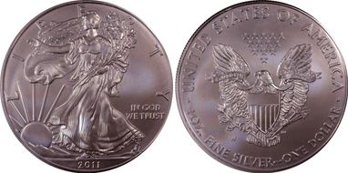 2011-W $1 Burnished Silver Eagle SP69
