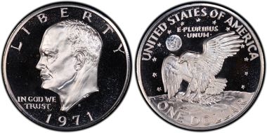 1971-S $1 Silver, DDR, FS-801 PR67CAM