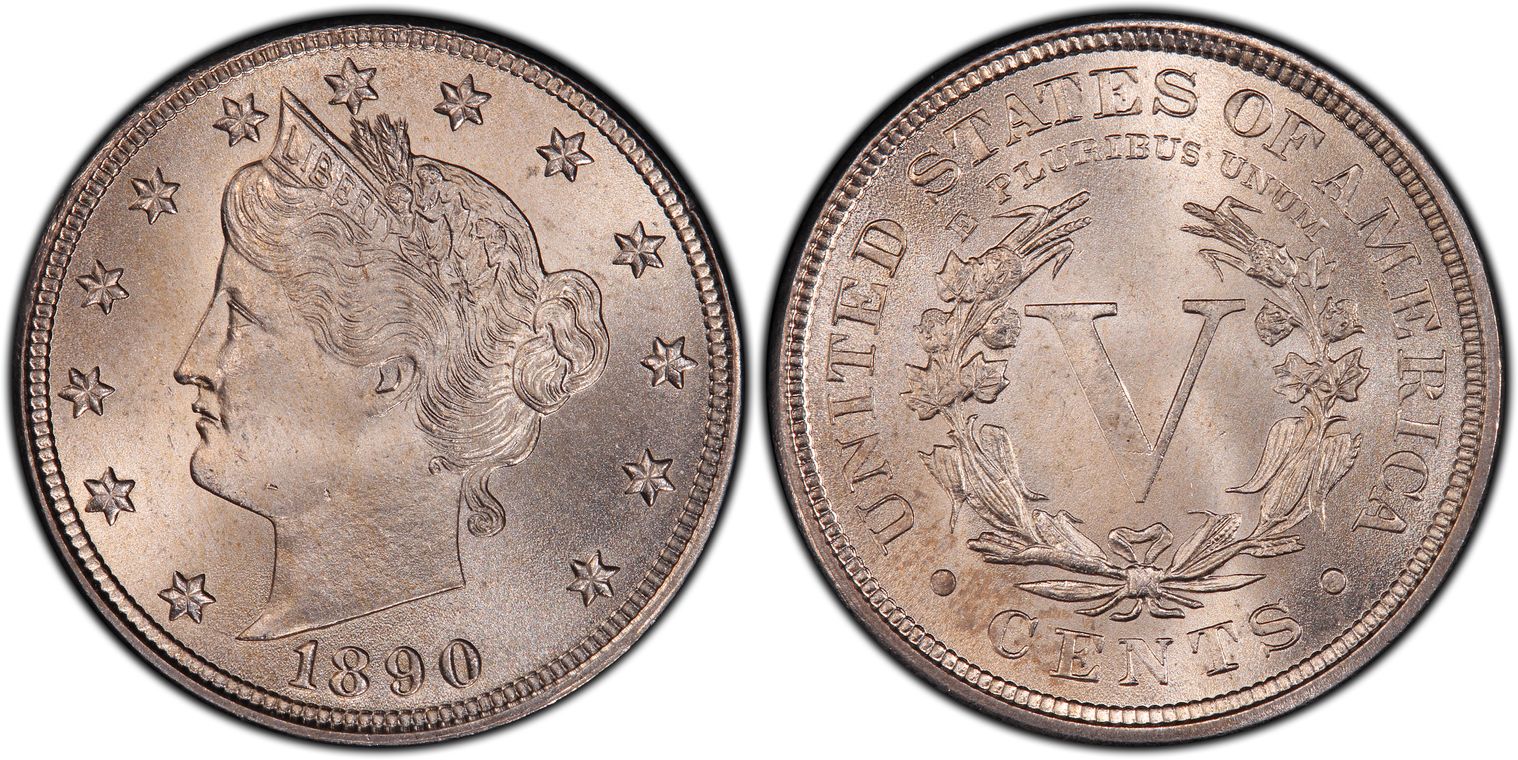 5 LIBERTY NICKELS FULL DATES AVERAGE CIRCULATION F MINTED FROM 1883 TO 1912 EA 