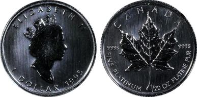 1995 $1 Maple Leaf/Pt MS68