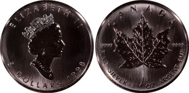1998 $5 Maple Leaf/Ag MS67