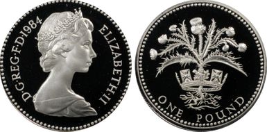 1984 £1 S-J2 Scottish Design Ag PR69DCAM