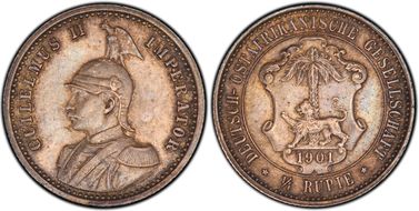 1901 1/4 Rup J-711 AU50